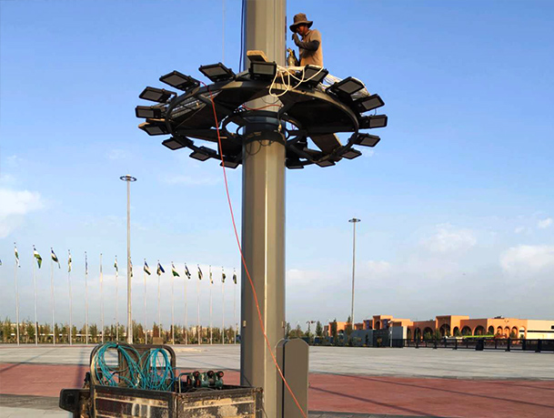 Light of China 35-meter high pole lamp: illuminating the stadium of the Asian Youth Games in Uzbekistan