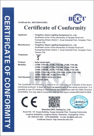 Solar street light CE