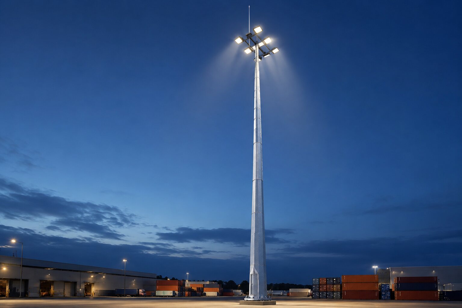 25m Fixed-Head High Mast Light for Logistics Yards