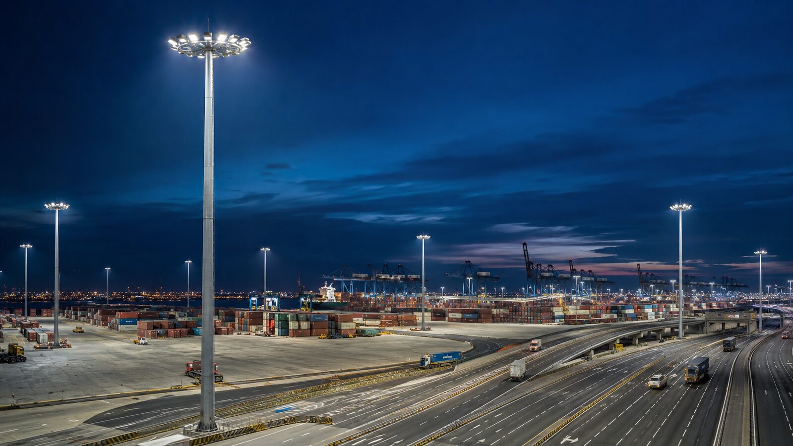 35m High Mast Lighting System for Ports and Interchanges