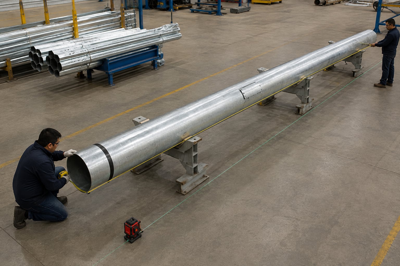 Dimensional inspection of direct burial pole shaft